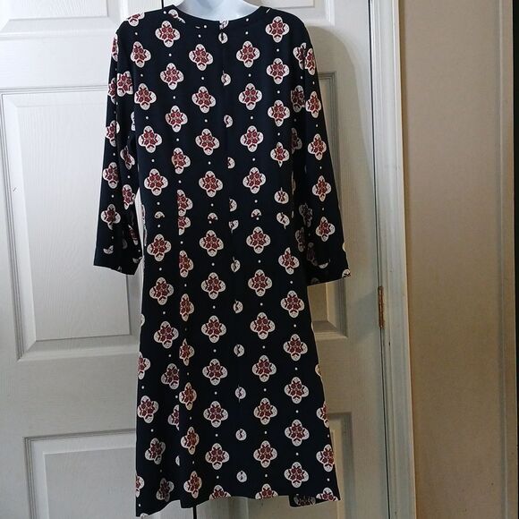 Loft Outlet navy floral print sheath midi dress Sz 16  NWOT - Picture 4 of 7